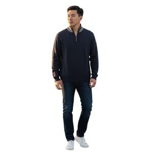 Goodfellow & Co Mens Quarter Zip Pullover Sweater Navy‎ Blue Size M